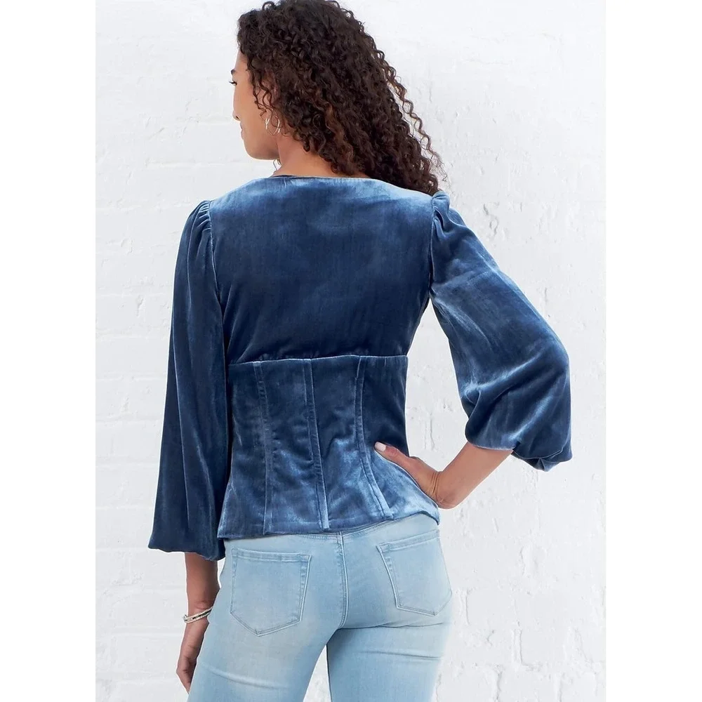 McCalls M7870 Sewing Pattern Misses Tops Fitted Bodice Sleeve Sizes 6-14‎